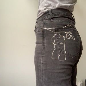Custom Embroidered Vintage Jeans